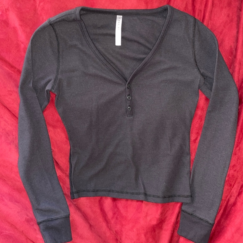 Fabletics Long Sleeve Waffle Henley size XS
